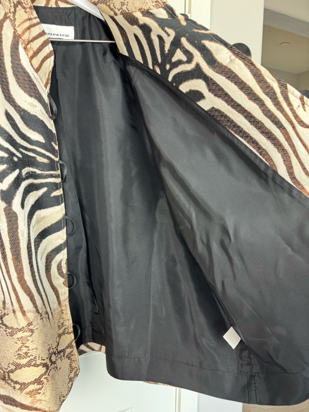 Caroline Rose Jacket Zebra Snake Animal Print No Size Tag Measures as 3X - Picture 5 of 16